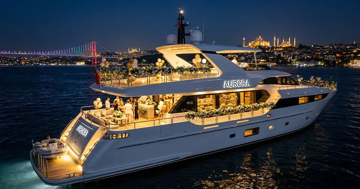 bosphorus birthday celebration yacht exterior details
