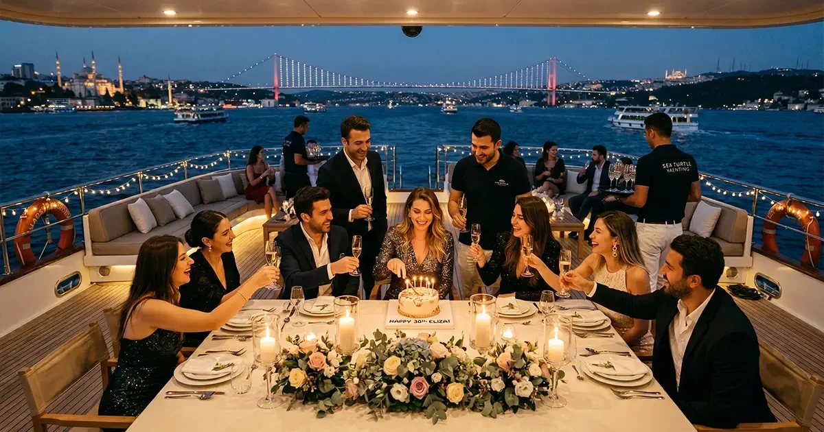 bosphorus birthday celebration yacht deck life