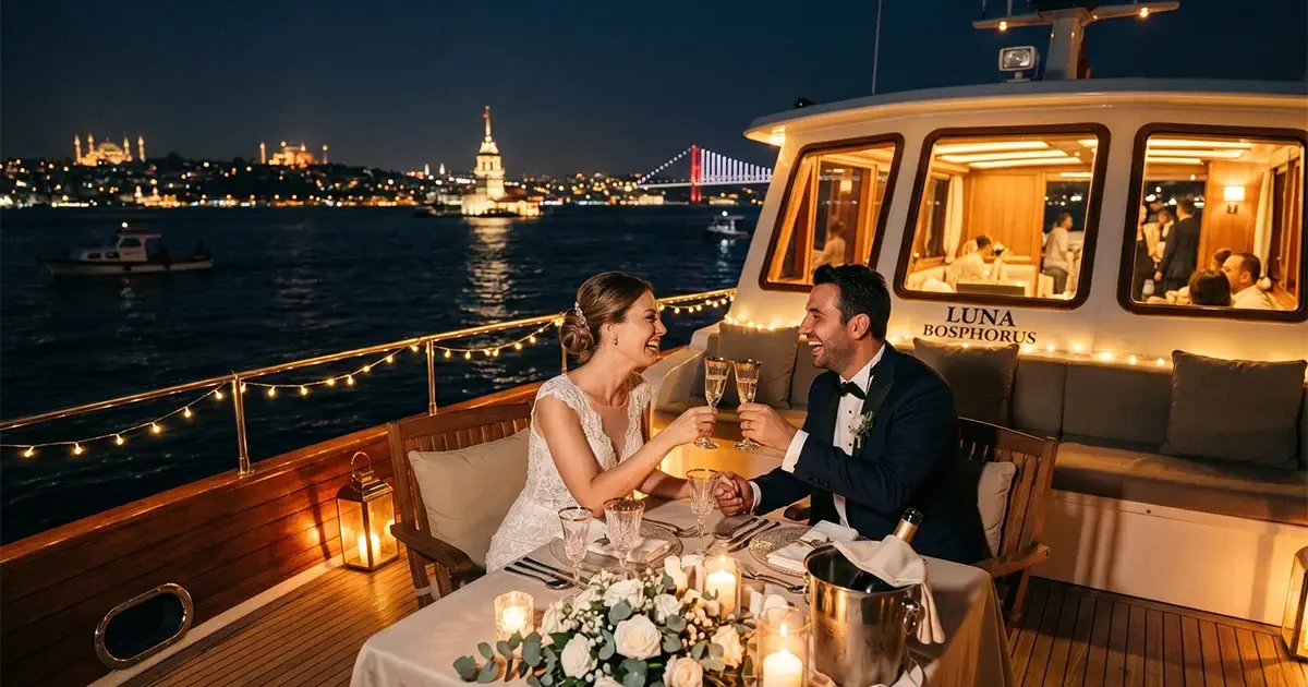 bogazda dugun nikah kutlamasi gece sahnesi