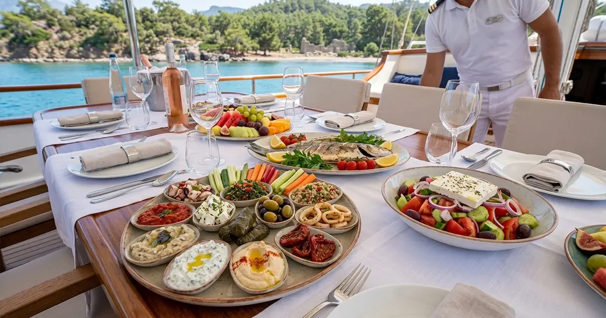kemer phaselis ceneviz koyu ozel yat yemegi servis gorseli